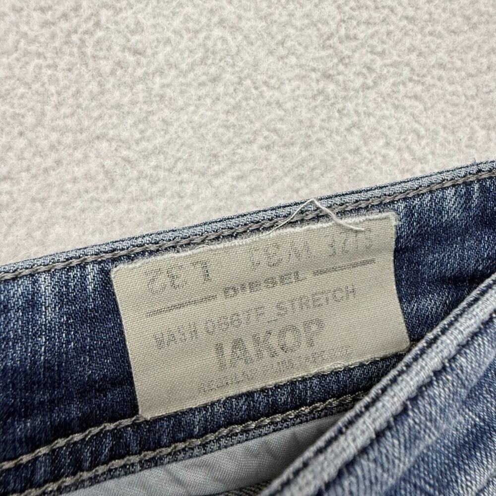 Diesel Jeans Men's 31 Fits 33x32 Iakop Slim Tapered Dark Wash Faded Whisker y2k - Picture 5 of 9